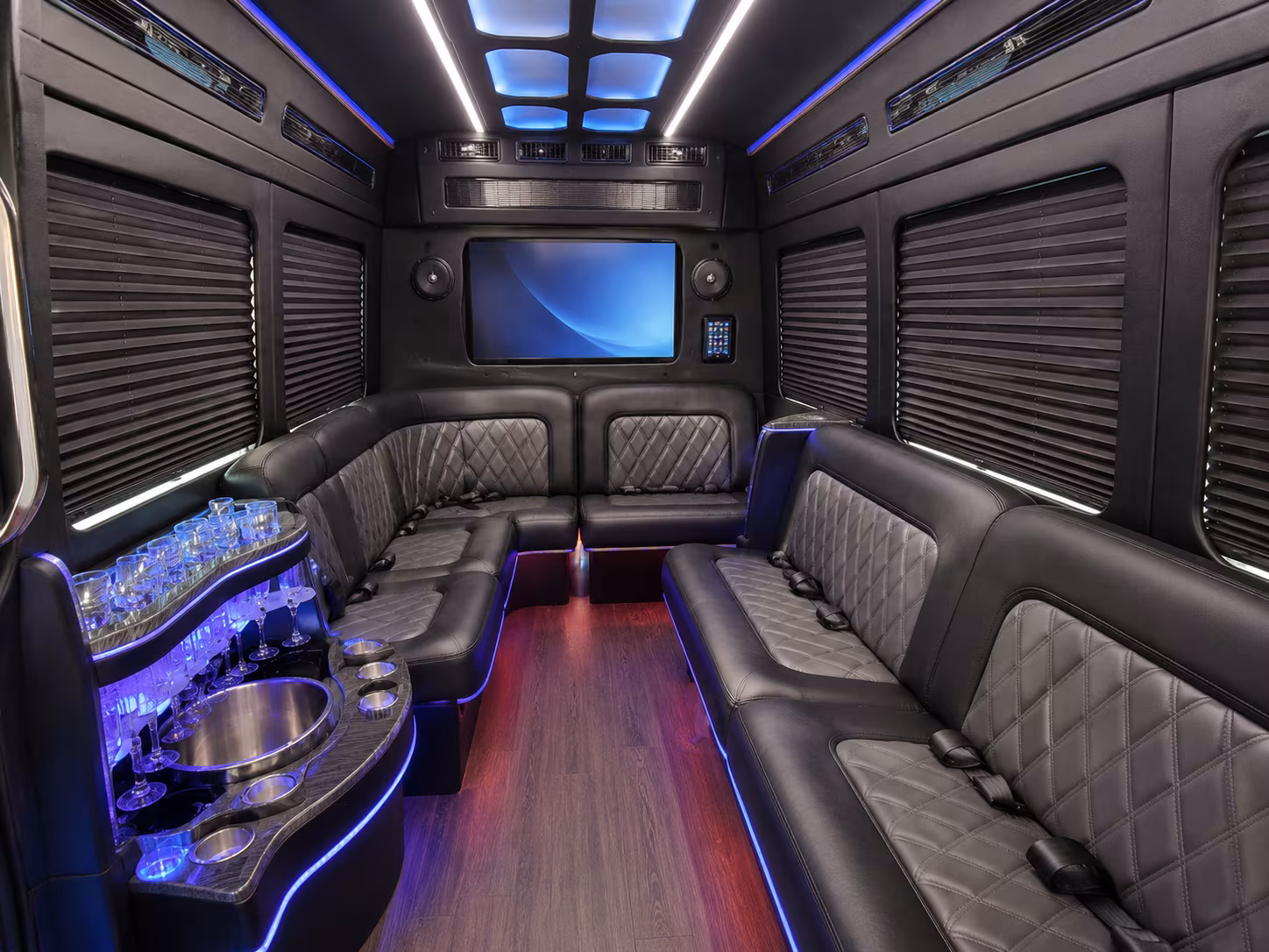 fall river 40 passenger party bus inside